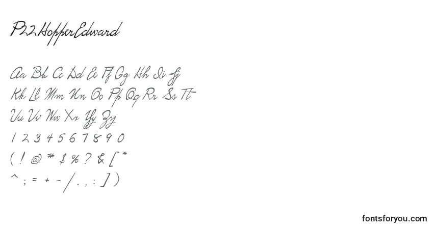 Schriftart P22HopperEdward – Alphabet, Zahlen, spezielle Symbole
