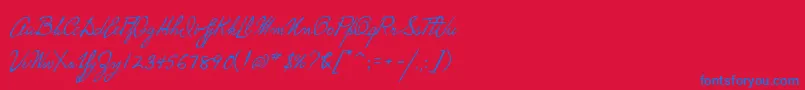 P22HopperEdward-Schriftart – Blaue Schriften auf rotem Hintergrund