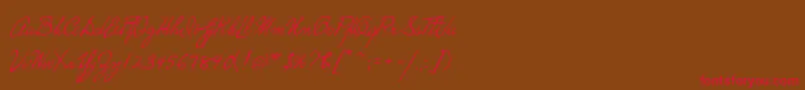 P22HopperEdward-Schriftart – Rote Schriften auf braunem Hintergrund