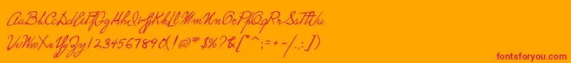 P22HopperEdward-Schriftart – Rote Schriften auf orangefarbenem Hintergrund