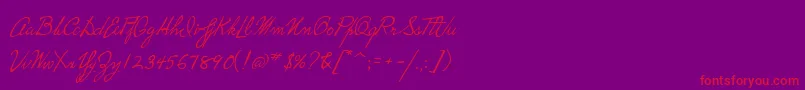 P22HopperEdward-Schriftart – Rote Schriften auf violettem Hintergrund