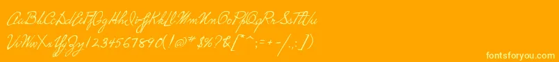 P22HopperEdward-Schriftart – Gelbe Schriften auf orangefarbenem Hintergrund