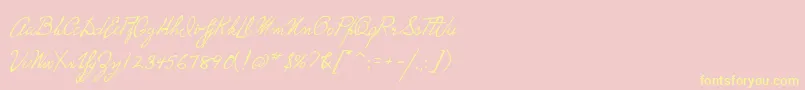 P22HopperEdward-Schriftart – Gelbe Schriften auf rosa Hintergrund