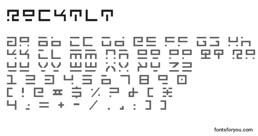 Czcionka Rocktlt – alfabet, cyfry, specjalne znaki