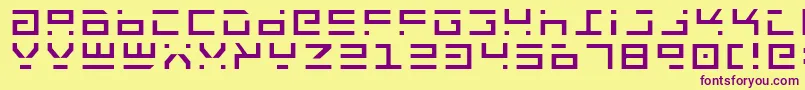 Rocktlt-fontti – violetit fontit keltaisella taustalla
