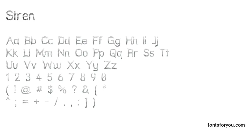 A fonte Stren – alfabeto, números, caracteres especiais