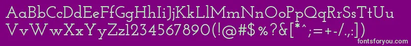 Josefinslab Semibold-fontti – vihreät fontit violetilla taustalla