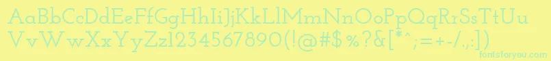 Weitere Informationen zur Josefinslab Semibold-Schriftart Josefinslab Semibold-Schriftart – Grüne Schriften auf gelbem Hintergrund