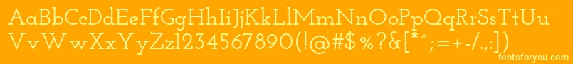 Josefinslab Semibold-Schriftart – Gelbe Schriften auf orangefarbenem Hintergrund