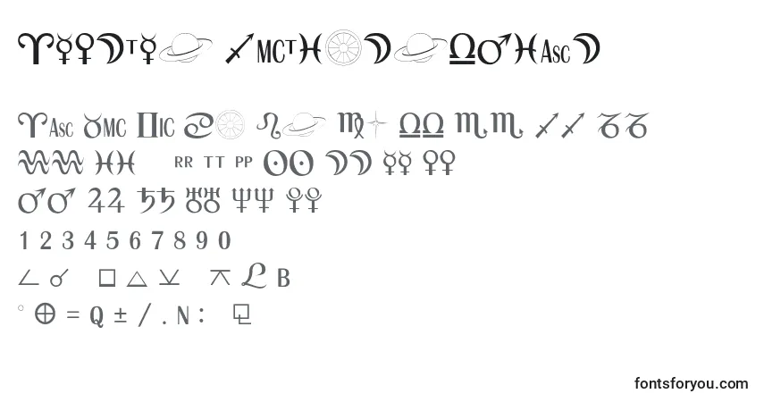 Schriftart AstroSemiboldRegular – Alphabet, Zahlen, spezielle Symbole