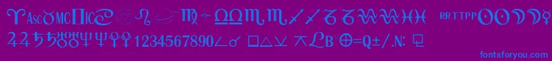 フォントAstroSemiboldRegular – 紫色の背景に青い文字