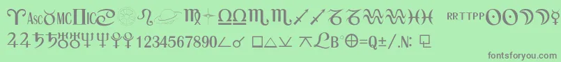 フォントAstroSemiboldRegular – 緑の背景に灰色の文字