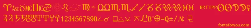 フォントAstroSemiboldRegular – 赤い背景にオレンジの文字