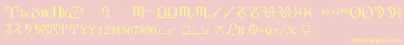 AstroSemiboldRegular Font – Yellow Fonts on Pink Background