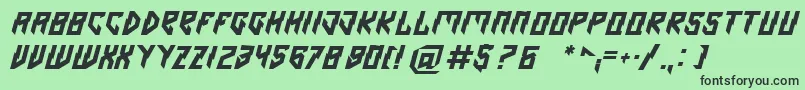 フォントOmen – 緑の背景に黒い文字