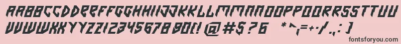Omen-fontti – mustat fontit vaaleanpunaisella taustalla