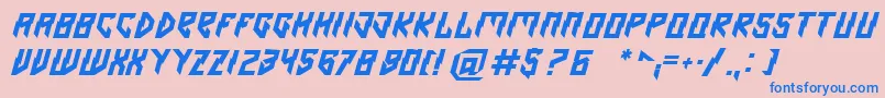 Omen-fontti – siniset fontit vaaleanpunaisella taustalla