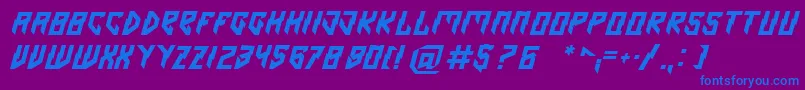 フォントOmen – 紫色の背景に青い文字