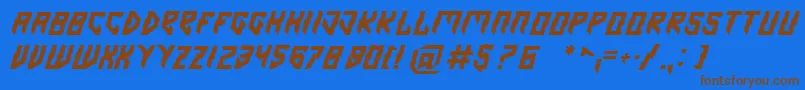 Omen Font – Brown Fonts on Blue Background