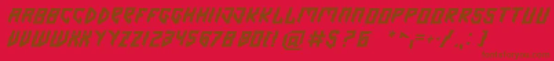 Czcionka Omen – brązowe czcionki na czerwonym tle
