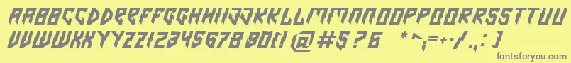 Omen-fontti – harmaat kirjasimet keltaisella taustalla