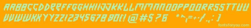 Omen Font – Green Fonts on Orange Background