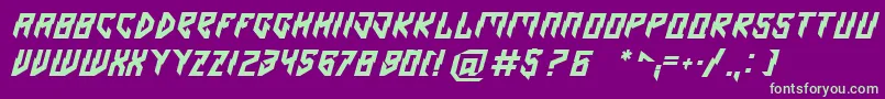 Omen Font – Green Fonts on Purple Background