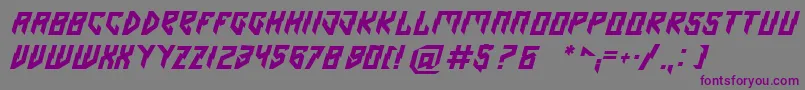 フォントOmen – 紫色のフォント、灰色の背景