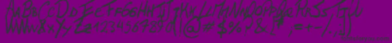 フォントTheLeftHandedRegular – 紫の背景に黒い文字