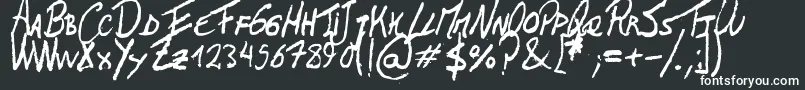 Шрифт TheLeftHandedRegular – белые шрифты на чёрном фоне