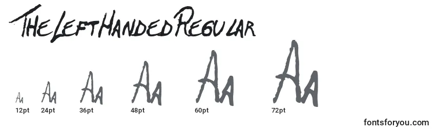 TheLeftHandedRegular Font Sizes