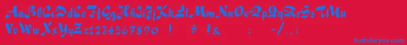 Wolf Font – Blue Fonts on Red Background