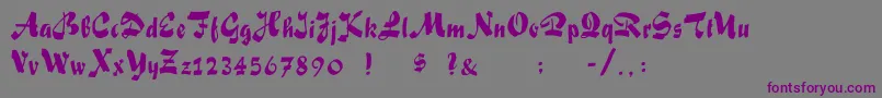 Wolf Font – Purple Fonts on Gray Background