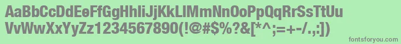 フォントHeaveneticacond8Hvysh – 緑の背景に灰色の文字