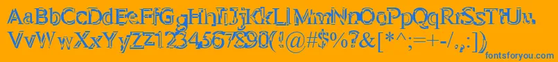 Perelom Font – Blue Fonts on Orange Background