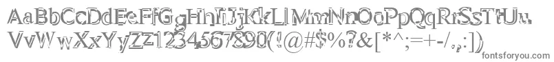 Perelom-fontti – harmaat kirjasimet valkoisella taustalla