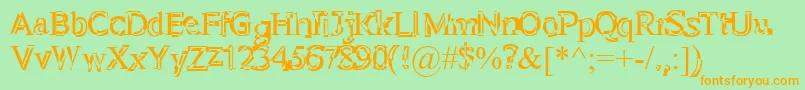 Perelom Font – Orange Fonts on Green Background