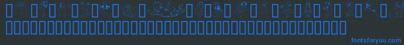 GeOldFashionedCherubs Font – Blue Fonts on Black Background