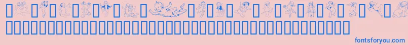 GeOldFashionedCherubs Font – Blue Fonts on Pink Background