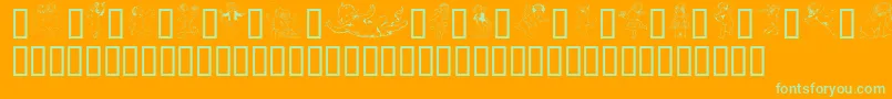 More about GeOldFashionedCherubs Font GeOldFashionedCherubs Font – Green Fonts on Orange Background