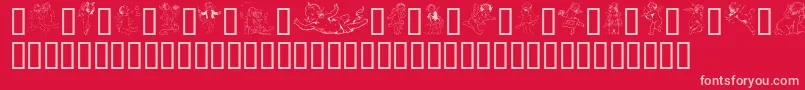 GeOldFashionedCherubs Font – Pink Fonts on Red Background