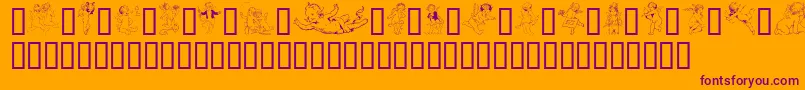 GeOldFashionedCherubs-Schriftart – Violette Schriften auf orangefarbenem Hintergrund