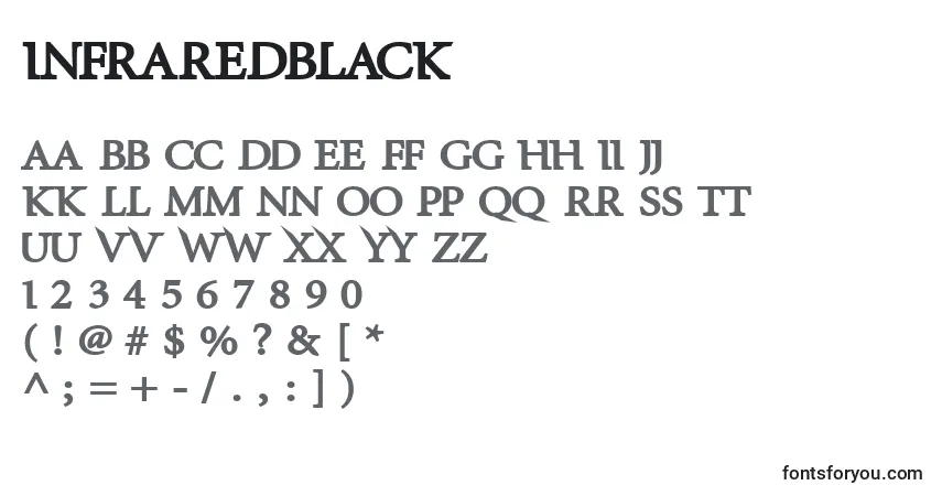 Schriftart InfraredBlack – Alphabet, Zahlen, spezielle Symbole
