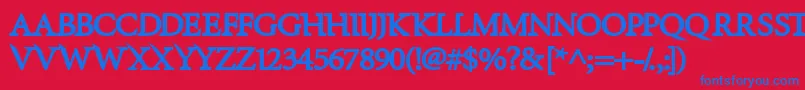 フォントInfraredBlack – 赤い背景に青い文字