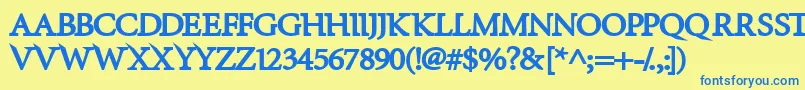 InfraredBlack Font – Blue Fonts on Yellow Background