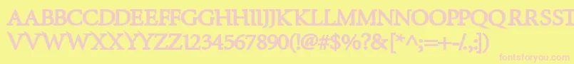 InfraredBlack-fontti – vaaleanpunaiset fontit keltaisella taustalla