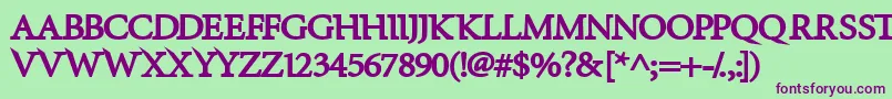 InfraredBlack Font – Purple Fonts on Green Background