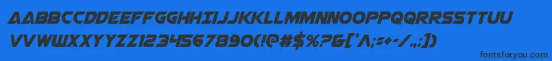 Airstrikecond Font – Black Fonts on Blue Background