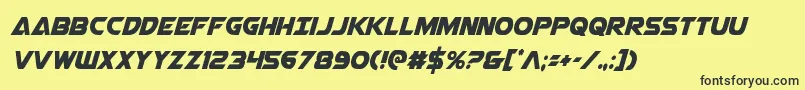 Airstrikecond Font – Black Fonts on Yellow Background