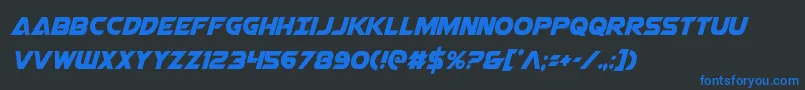 Airstrikecond Font – Blue Fonts on Black Background